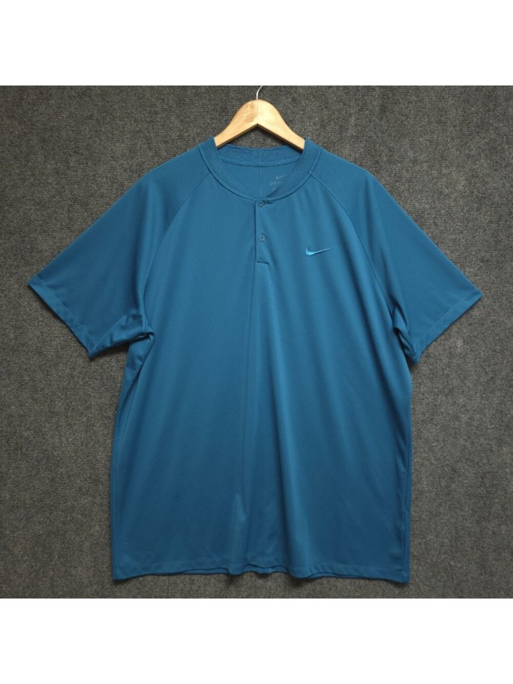 Nike Shirt Mens 2XL Blue Dry Momentum Blade Collar Golf Polo Dri-Fit Performance